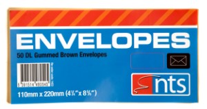 Envelope DL 50pk Brown NTS