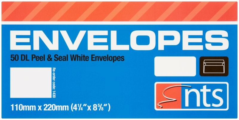 Envelope DL 50pk White NTS