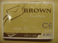 Envelope C6 Brown 40pk