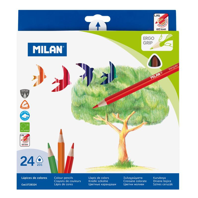 Colouring Pencils 24pk Triangular Milan
