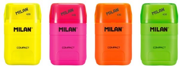 Sharpener + Eraser Compact Fluo Milan