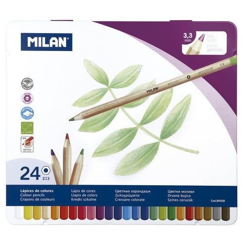 Colouring Pencils Lead Metal Box 24 pack Milan