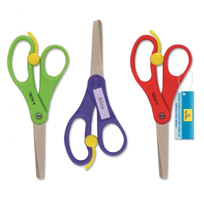 Scissors With Nametag Springloaded Adel