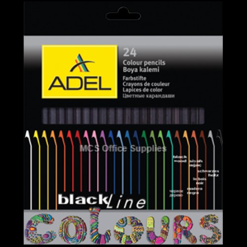 Colouring Pencils Blackline 24 pack Adel
