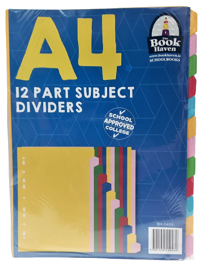 A4 Subject Dividers 12 Part BH-0469