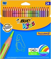 Colouring Pencils 24pk Kids Tropicolours2 Bic