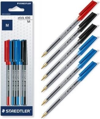 Ball Point Pens Asstd 6pk Stick 430