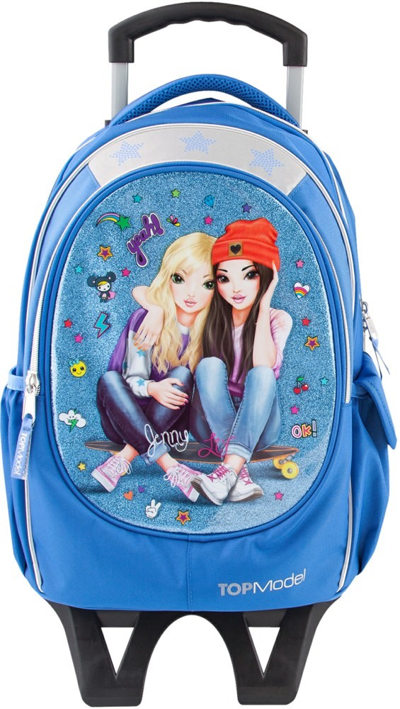 Schoolbag Top Model With Wheels Blue