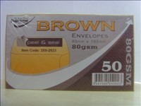 [5391505552923] Envelopes Brown 3x6 40pk