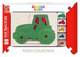 [6943478014732] Wooden Puzzle Collection Five Tractors (Jigsaw)