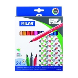 [8411574801597] Fibre Tip Pens water-based fine tipped 24 pack Milan