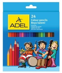 [8690826236527] Colouring Pencils 24 Pack Adel (Hang Pack)