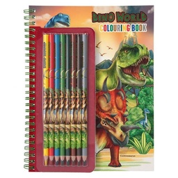[4010070600600] Dino World Colouring Book With Coloured Pencils