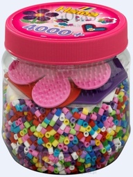 [0028178020514] 4,000 Beads 3 Pegboards in Round Tub