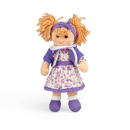 [0691621350140] Laura-Blonde Hair\Violet Flower Dress/Purple Cardigan Bigjigs