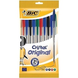 [3086121601125] Ball Pens Asstd Cristal Medium 10pk Bic