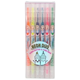[4010070406820] Top Model Neon Duo Highligher and Fineliner Pens