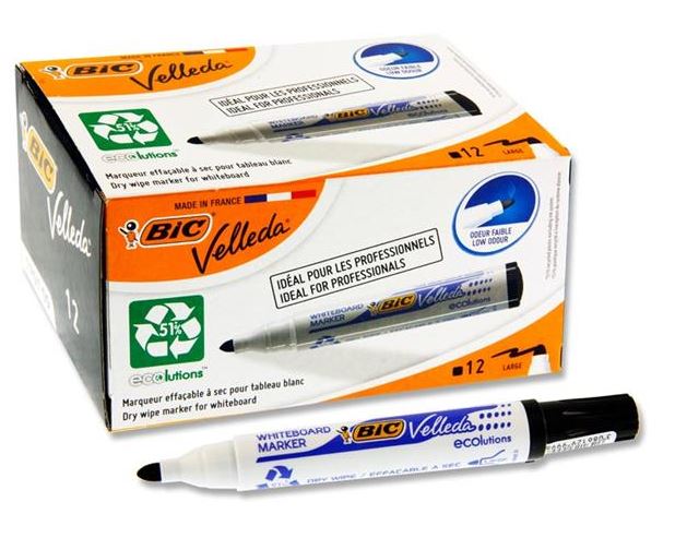 Whiteboard Marker Black Round Bic