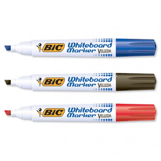 Whiteboard Marker Black Chisel Velleda Bic