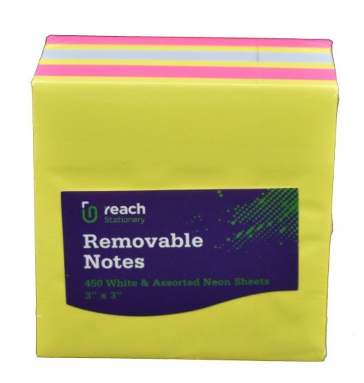 Removeable Notes 3' x 3' 450 Neon sheets Supreme