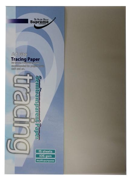Tracing Paper A4 15 Sheet 105gsm Supreme