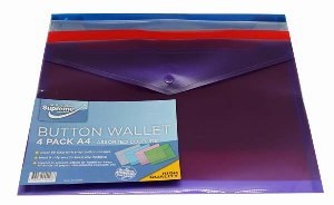 Button Wallet A4 4 Pk Coloured Supreme