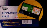 ZIPPER BINDER A4 4 RING WITH POCKET SUPR