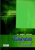 [5391505557706] CARD GREEN A4 50 PK 160 GSM SUPREME