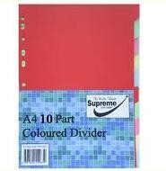 Dividers Coloured 10 Part Supreme