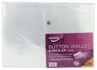 Button Wallet Clear A4 4pk Supreme