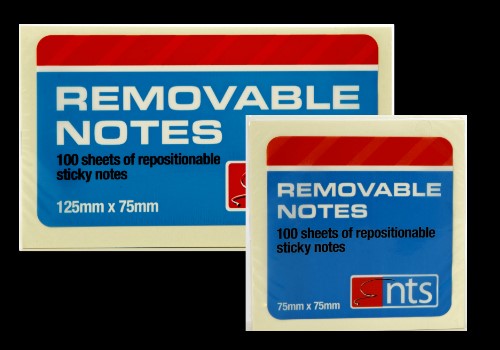 [5391514480064] Removable Notes 50mmx40mm 3pk NTS