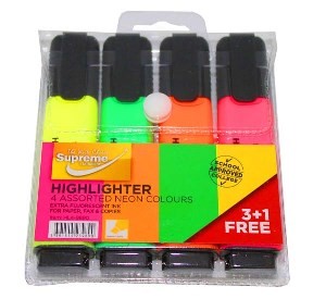 Highlighter 4pk HL4-9890 Supreme