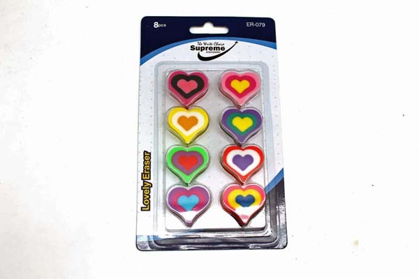 Erasers Hearts 8pk ER-079 Supreme