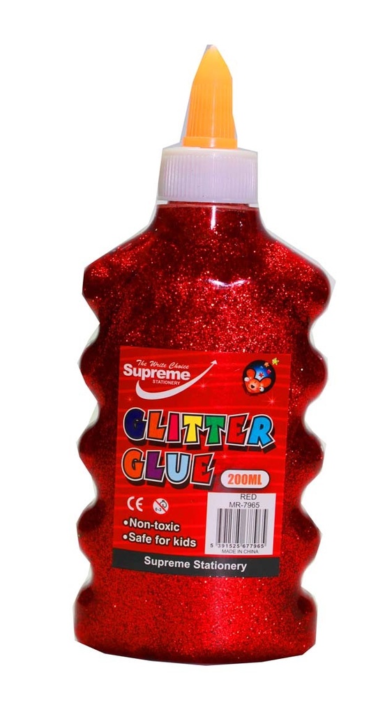 Glitter Glue 200ml Red MR-7965 Supreme