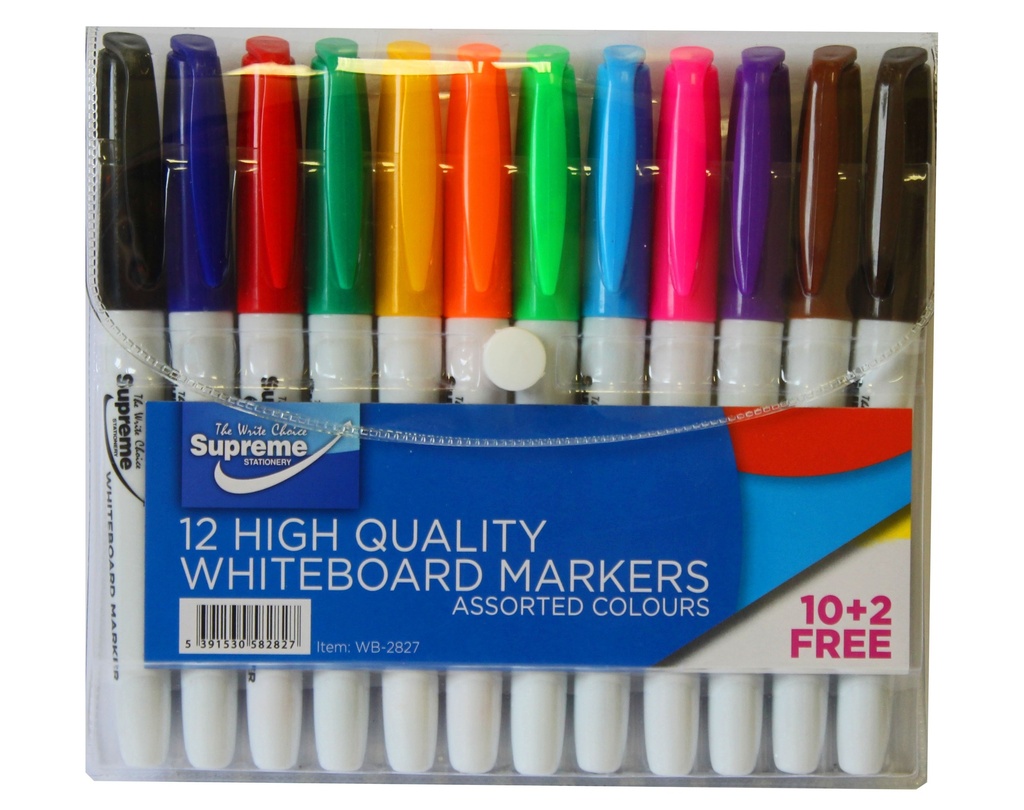[5391530582827] Whiteboard Markers 12pk Slim WB-2827 Supreme