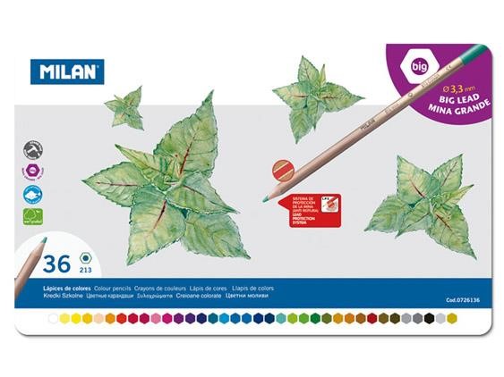 Colouring Pencils Lead Metal Box 36 pack Milan