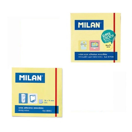 Removable Notes 90pk Super Adhesive 76x76 Yellow Milan