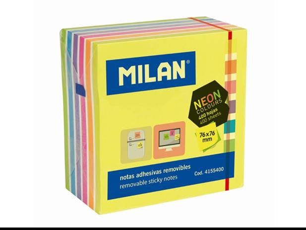Removable Notes 400pk 76x76 Assorted Milan