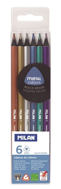 Black Wood Metalic Colour Pencils