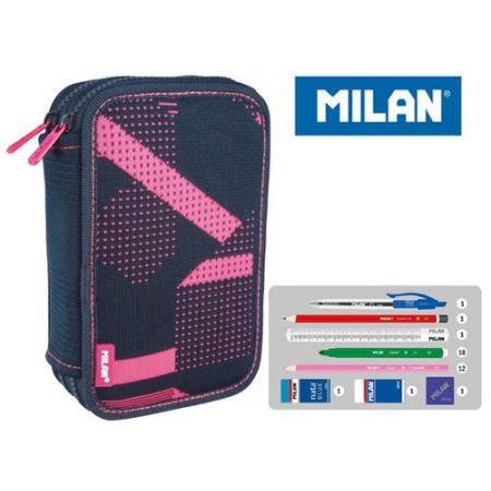 Pencil Case Double Decker Knit Pink Milan