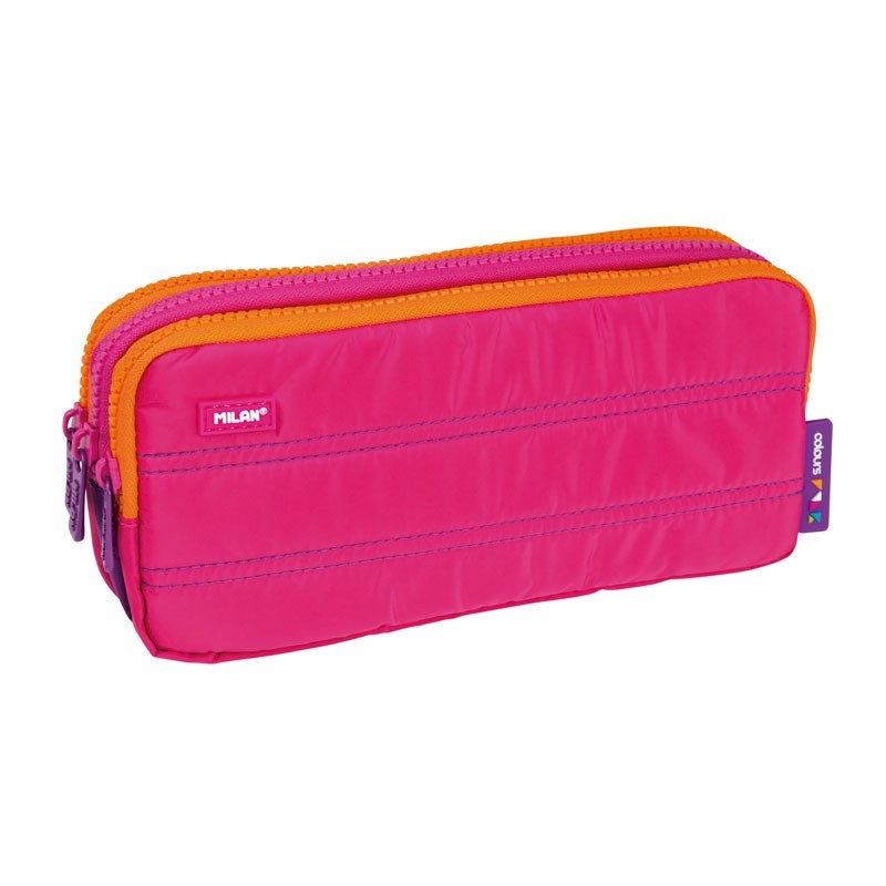 Pencil Case 3-zip Pink Milan