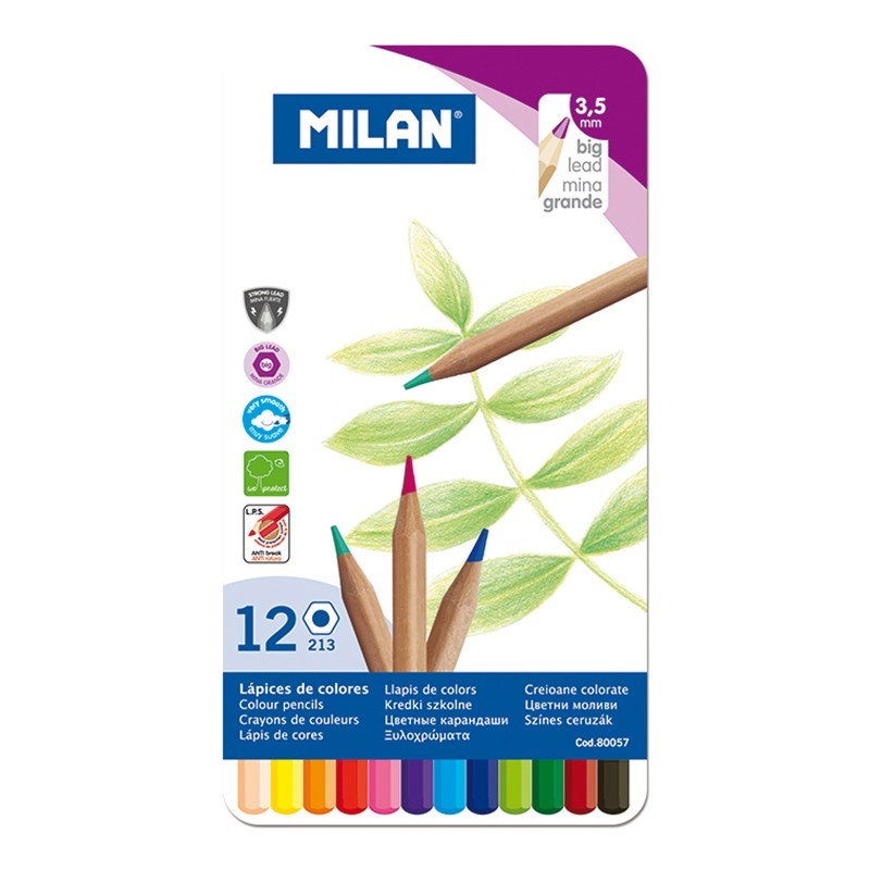 Colouring Pencils Tin box 12 pack Milan
