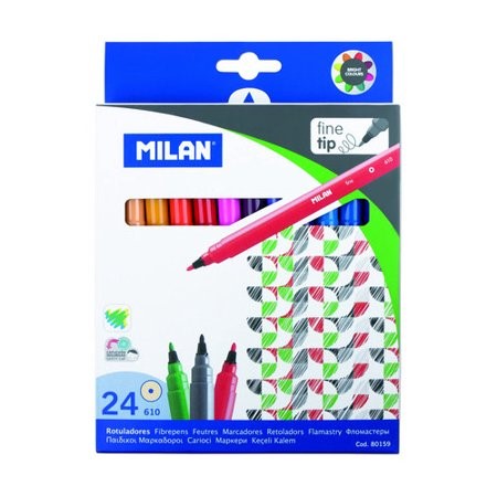 Fibre Tip Pens water-based fine tipped 24 pack Milan