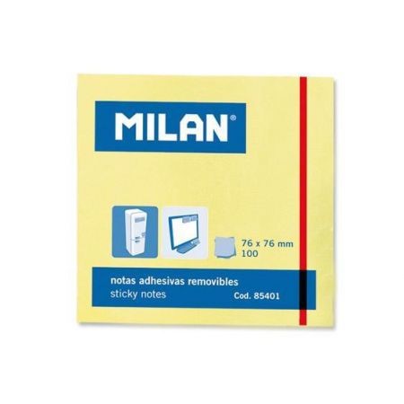 Sticky Note 76x76mm Yellow Milan