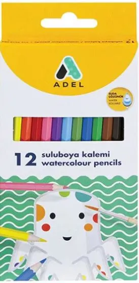 [8681241088655] Watercolour Pencils Coloured Aqua Pencils 12pk (Adel)
