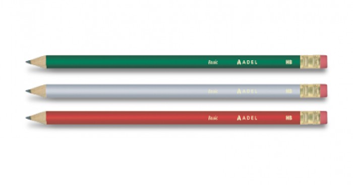 HB Pencil W/Eraser Basic Round Blacklead Adel