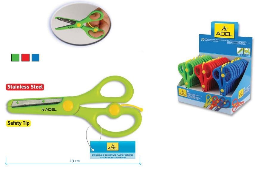 Scissors Spring Loaded With Plastic Protector Adel