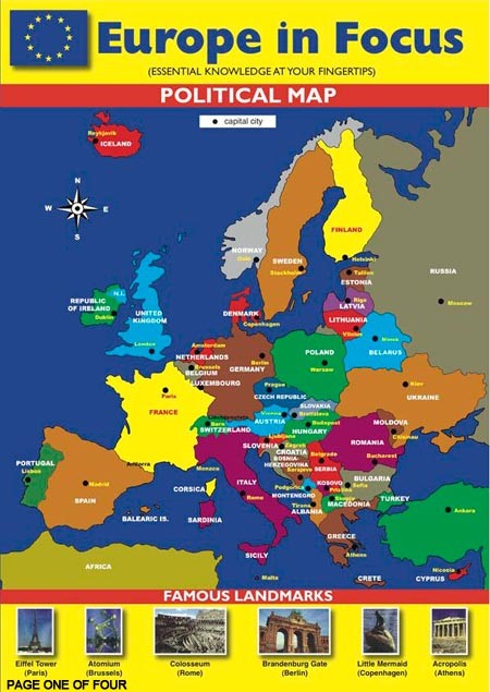 Europe in Focus Political Map