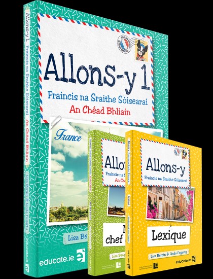 [Gaeilge Edition] Allons-y 1 (SET)Textbook, Mon chef d'oeuvre Book AND Lexique