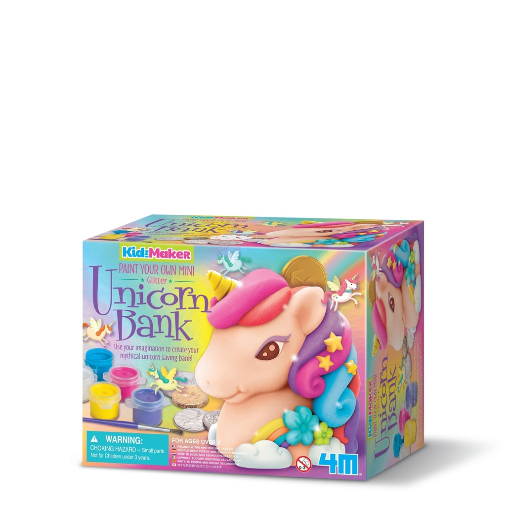 [4893156047786] KidzMaker Paint Your Own Glitter Unicorn Bank